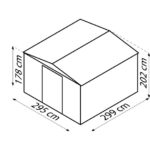 KOVINSKA VRTNA HIŠKA GLOBEL DREAM 1010 SREBRNA Š296 X G300 X V203 CM - slika 5